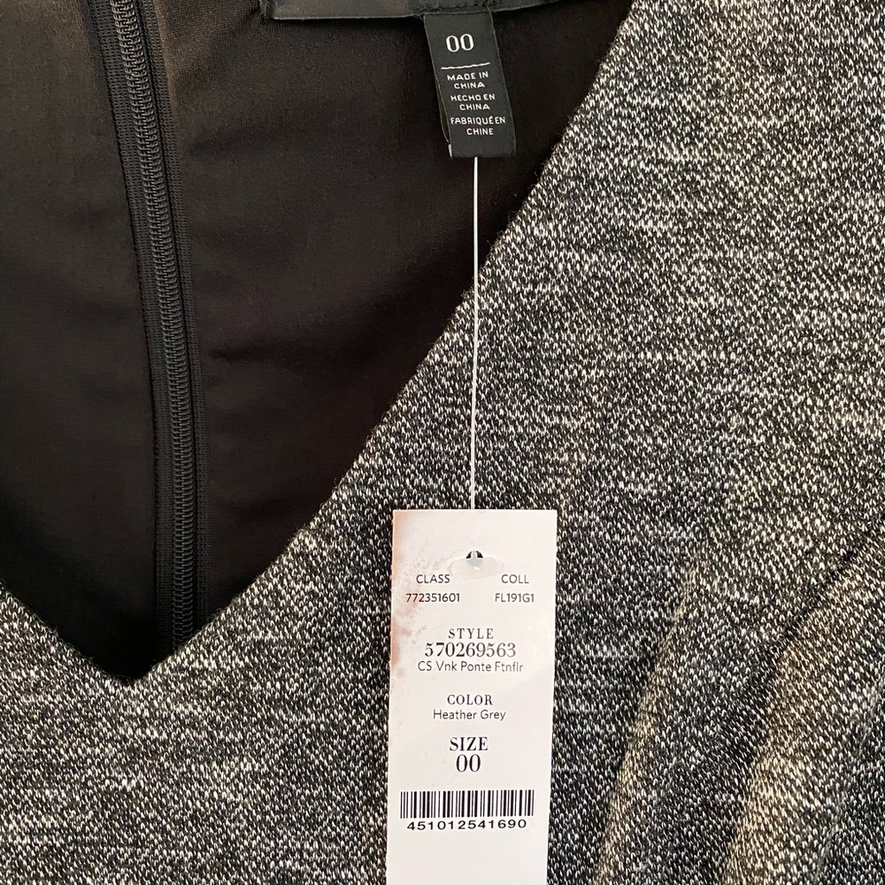 White House Black Market gray heather, fit and flare dress in size 00 NWT! - Picture 3 of 8